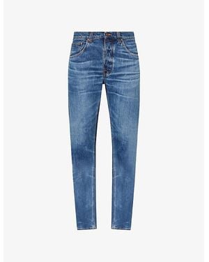 Nudie Jeans Solid Ollie Straight-Leg Denim Jeans - Blue