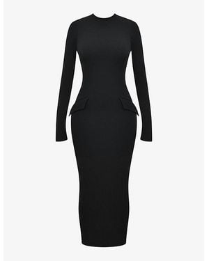 House Of Cb Marie-Louise Turtleneck Stretch-Woven Maxi Dress - Black