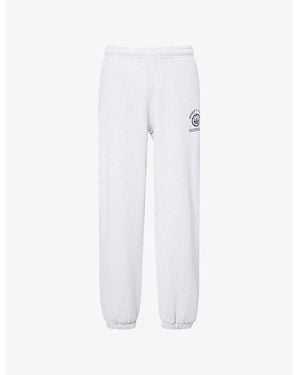 Sporty & Rich California Logo-Emblem Cotton-Blend Jogging Bottoms - White