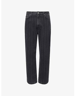 Carhartt Rylan Striped Wide-Leg Relaxed-Fit Denim Jeans - Blue