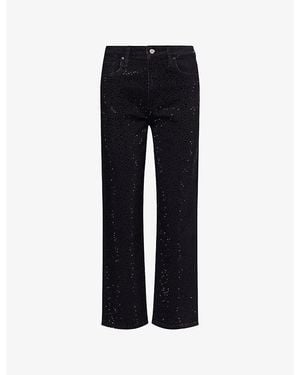PAIGE Stevie Embellished Stretch-Denim Jeans - Black