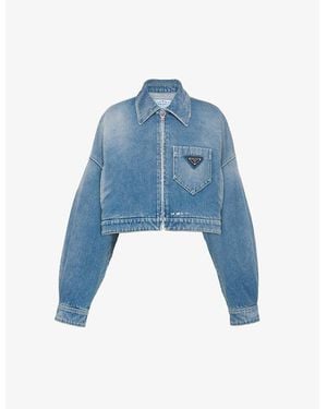 Prada Cropped Denim Jacket - Blue