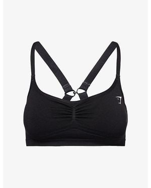 GYMSHARK Lift Seamless Stretch-Woven Sports Bra - Black