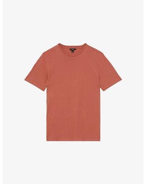 Reiss Bless Crew-Neck Short-Sleeve Cotton-Jersey T-Shirt - Red