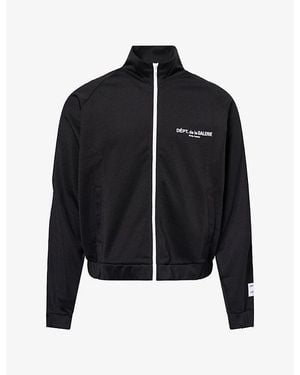 GALLERY DEPT. French Embossed-Logo Cotton-Jersey Track Jacket - Black