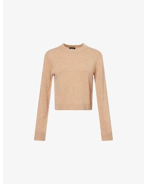 ME+EM Round-Neck Ribbed-Trim Cashmere Jumper - White