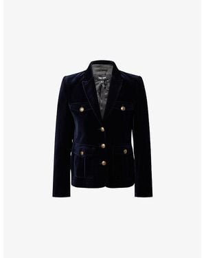 ME+EM Single-Breasted Velvet Blazer - Black