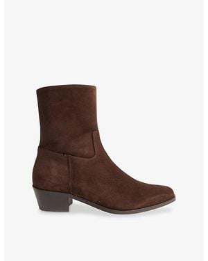 Whistles Clean Western Suede Ankle Boots - Brown