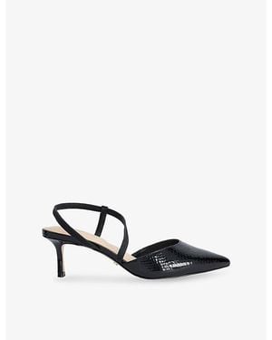 Dune Charming Leather Slingbacks - Black