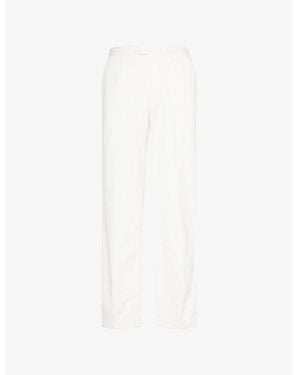 Oscar Jacobson Del Straight-Leg Cotton-And-Linen Trousers - White