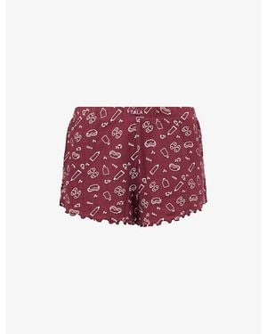 WE Are Tala Sleep Lounge Printed Stretch-Cotton Pyjama Shorts - Red