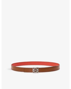 Loewe Anagram Reversible Leather Belt - Red