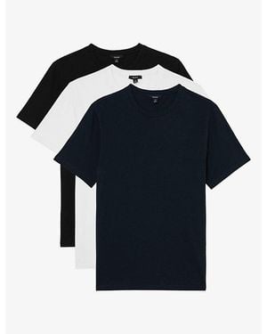 Reiss Bless Pack Of Three Tailored-Fit Cotton-Jersey T-Shirt - Blue