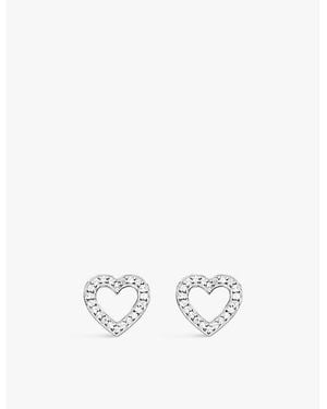 Thomas Sabo Heart-Shaped Large 925 Sterling And Cubic Zirconia Stud Earrings - White