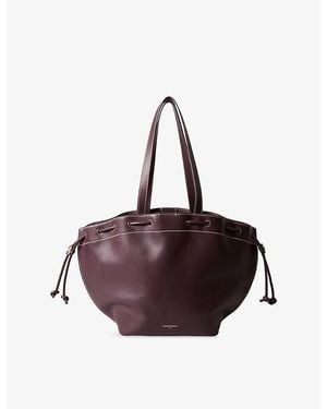Claudie Pierlot Sleek Leather Tote Shoulder Bag - Brown