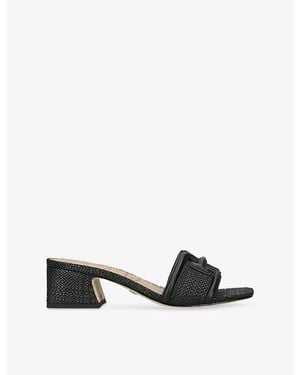 Sam Edelman Waylon Woven And Leather Block-Heel Mules - Black