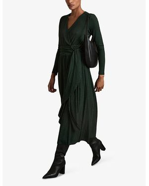 【海外限定】REISSワンピース☆Madeline wrap-tie jersey midi d Buy Reiss Green Madeline Petite Jersey Wrap-Tie Midi Dress