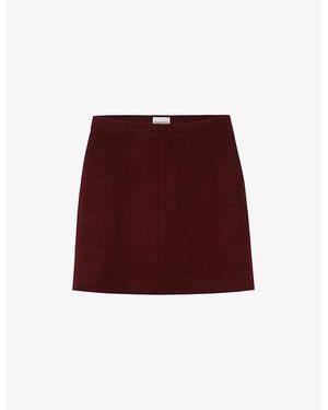 Claudie Pierlot Straight-Cut Mid-Rise Wool Mini Skirt - Red