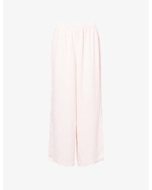 Lounge Underwear Crinkle Wide-Leg Woven Pyjama Bottoms - Pink