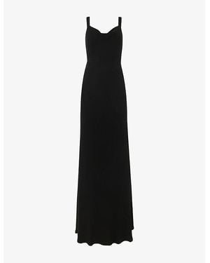 Whistles Thea Cowl-Neck Satin Maxi Dress - Black