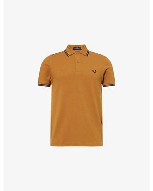 Fred Perry Twin-Tipped Collared Cotton Polo Shirt - Brown