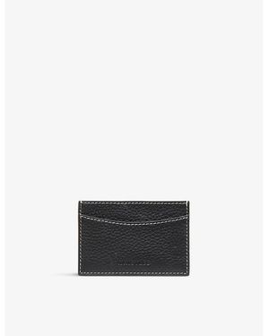 Whistles Logo-Debossed Square Leather Card Holder 10.5Cm - Black