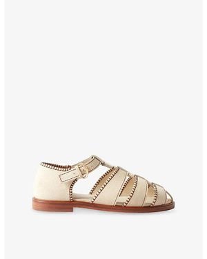 Claudie Pierlot Fisherman Flat Leather Sandals - Natural