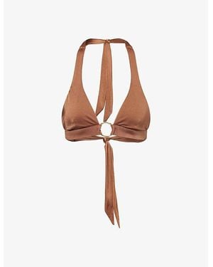 Heidi Klein Grasse Ring Halterneck Bikini Top - Brown