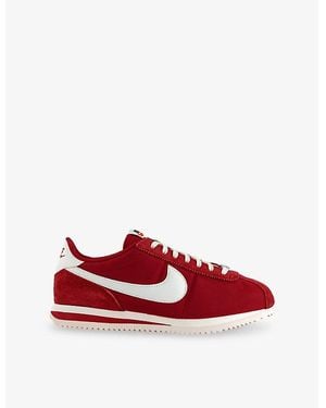Nike Cortez Woven And Suede Low-Top Trainers - Red
