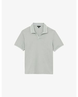 Reiss Nico Air-Water Tipped Cotton Polo Shirt - Grey