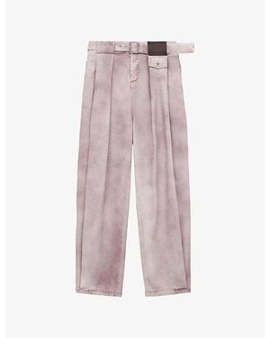 Loewe Faded-Wash Pleated Denim Jeans - Purple