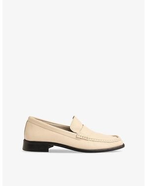 Whistles Mora Square-Toe Leather Loafers - Natural