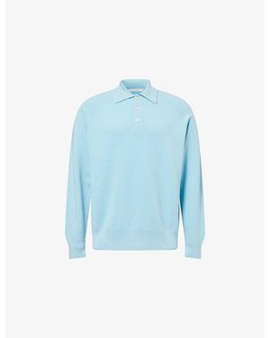 Umit Benan Diana Relaxed-Fit Cashmere Polo Top - Blue