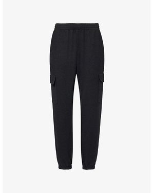 Vuori Boyfriend Cargo Patch-Pocket Stretch-Woven Jogging Bottoms - Black