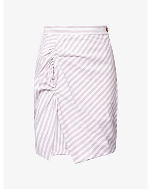 Vivienne Westwood Panther Gathered Stripe Cotton Mini Skirt - Multicolour