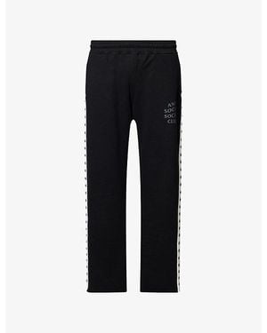 ANTI SOCIAL SOCIAL CLUB Studded Straight-Leg Cotton-Jersey Jogging Bottoms - Black
