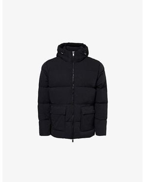 Arne Hooded Short Puffer Parka - Blue