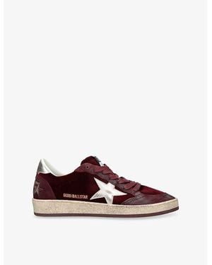Golden Goose Ball Star Velvet Low-Top Trainers - Brown