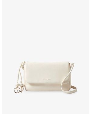 Claudie Pierlot Logo Leather Crossbody Bag - Natural