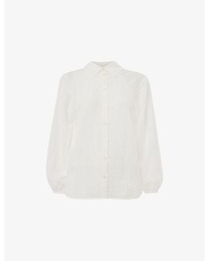 Whistles Relaxed-Fit Textured Woven Shirt - White