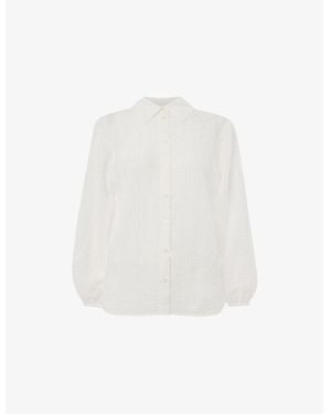 Whistles Relaxed-Fit Textured Woven Shirt - White
