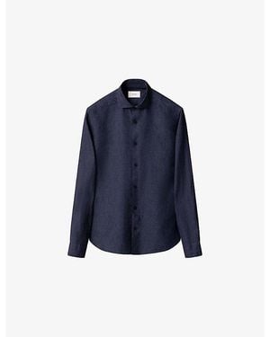 Eton Casual-Fit Long-Sleeve Linen Shirt - Blue