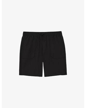 Reiss Ascend Drawstring-Waist Stretch-Woven Cargo Shorts - Black