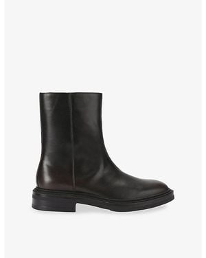 Steve Madden Rynder Leather Ankle Boots - Black