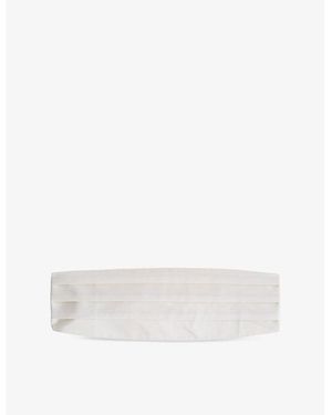 Reiss Cameron Pleated Silk Cummerbund - White