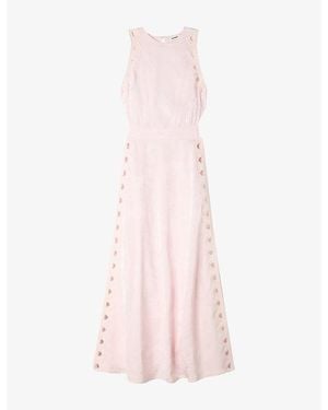Sandro Floral Sleeveless Woven Maxi Dress - Pink
