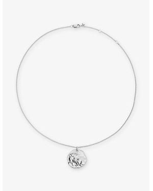 Monica Vinader Taurus Zodiac Sterling- Pendant Necklace - White