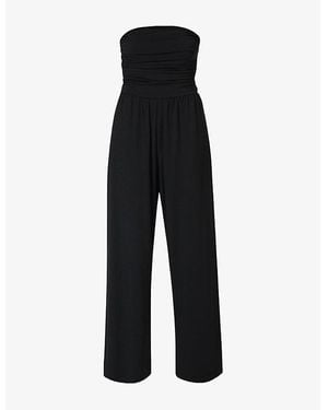 Sweaty Betty Bandeau Wide-Leg Modal Jumpsuit - Black