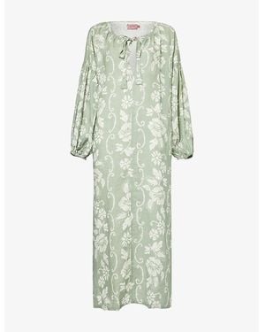 Desmond & Dempsey Dorothea Relaxed-Fit Linen Kaftan - Green