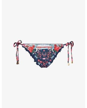 Agua Bendita Alegria Ruched Cherish Bikini Bottoms - Blue